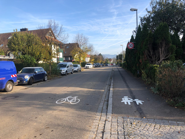 Foto der Untersuchungsstrecke Kirchzartener Straße