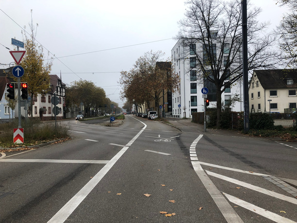 Foto der Untersuchungsstrecke Zähringer Straße